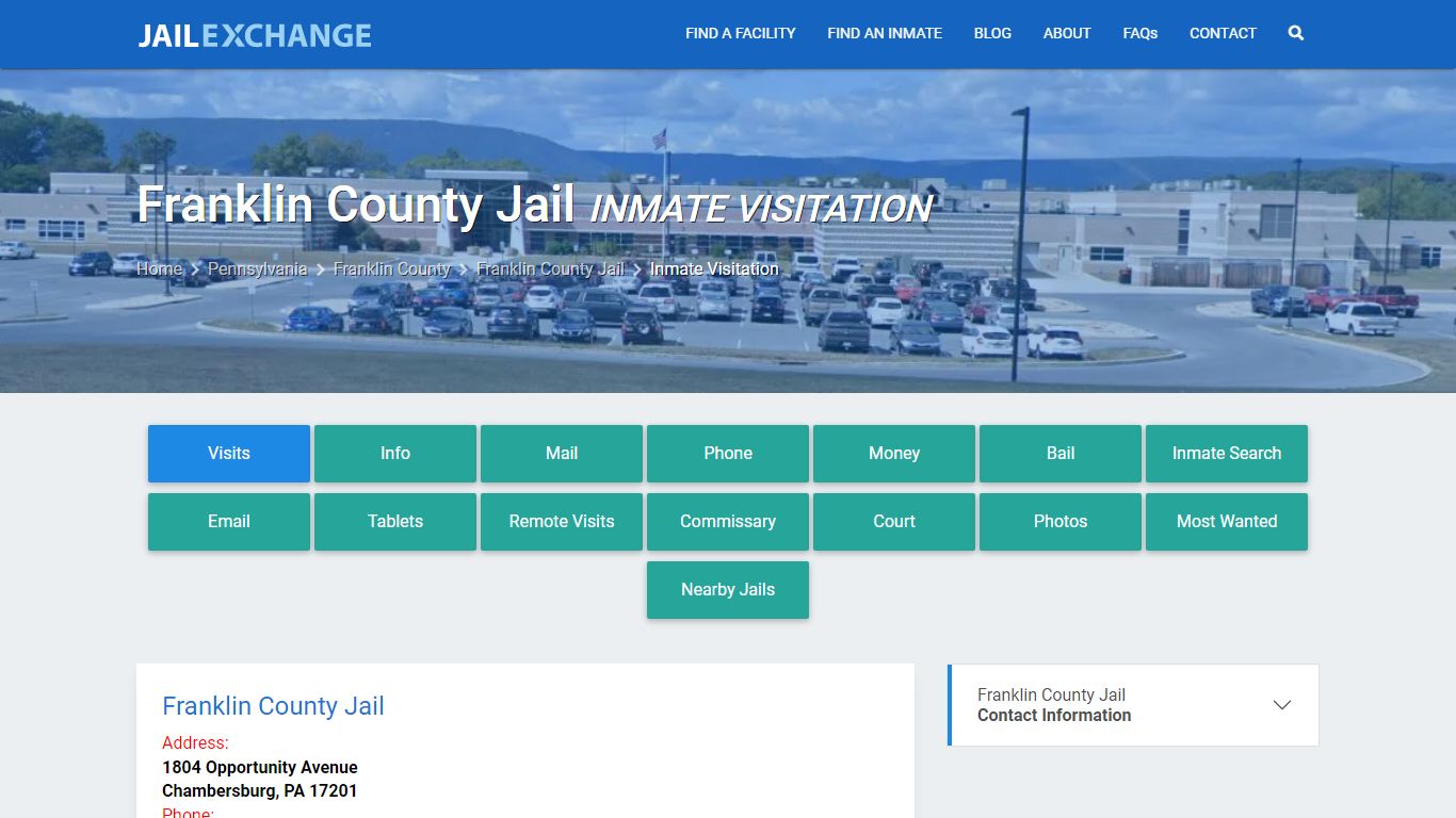 Inmate Visitation - Franklin County Jail, PA - Jail Exchange